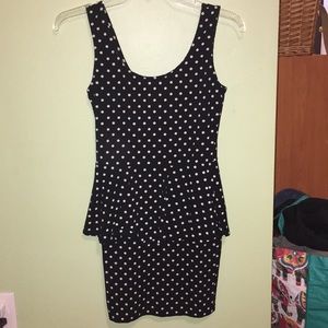 Black and white polka dot dress